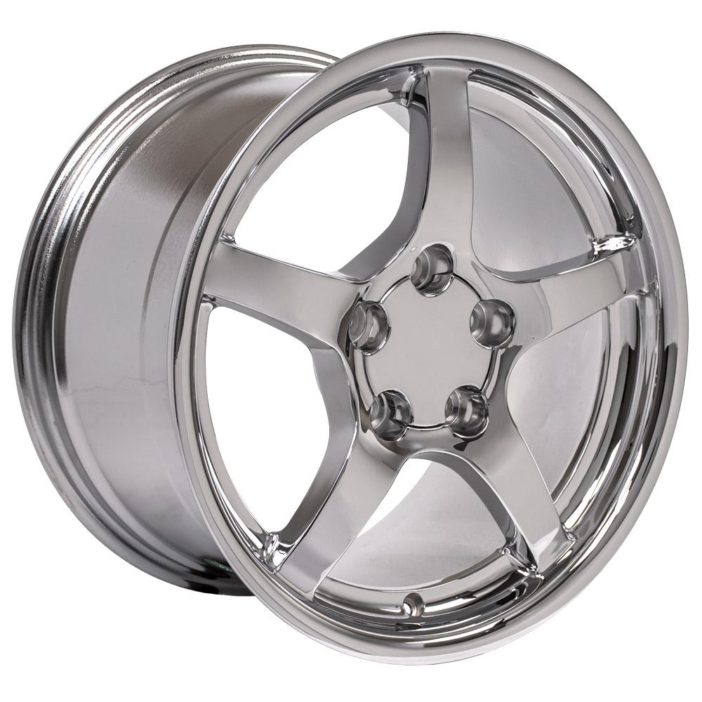 18" Replica Wheel CV05 Fits Chevrolet Corvette - C5 Rim 18x9.5 Deep Dish Chrome Wheel