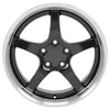 18" Replica Wheel CV05 Fits Chevrolet Corvette - C5 Rim 18x10.5 Deep Dish Black Wheel