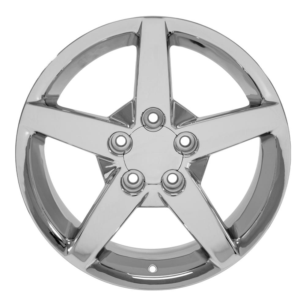 17" Replica Wheel CV06 Fits Chevrolet Corvette - C6 Rim 17x9.5 Chrome Wheel