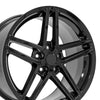 19" Replica Wheel CV07B Fits Chevrolet Corvette - C6 Z06 Rim 19x10 Black Wheel