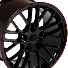 Cargar imagen en el visor de la galería, 17" Replica Wheel CV08A Fits Chevrolet Corvette - C6 ZR1 Rim 17x9.5 Redline Wheel
