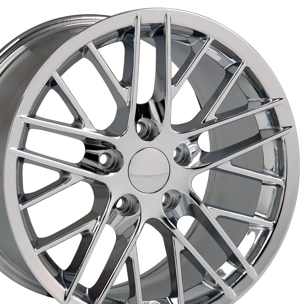 18" Replica Wheel CV08A Fits Chevrolet Corvette - C6 ZR1 Rim 18x10.5 Chrome Wheel