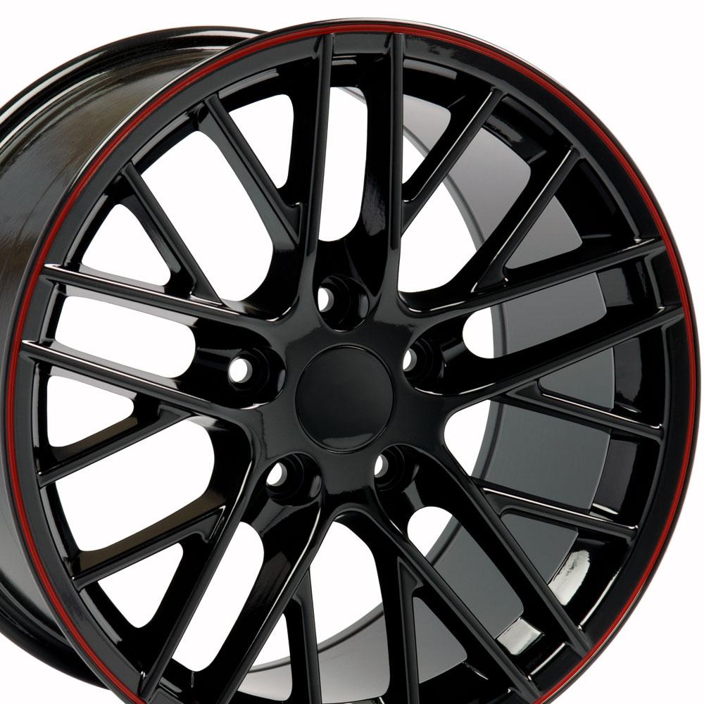 18" Replica Wheel CV08B Fits Chevrolet Corvette - C6 ZR1 Rim 18x8.5 Redline Wheel