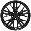 20" Replica Wheel CV25 Fits Chevrolet Camaro ZL1 Rim 20x9.5 Black Wheel