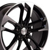 20" Replica Wheel CV29 Fits Chevrolet Camaro Rim 20x9.5 Black Mach'd Wheel