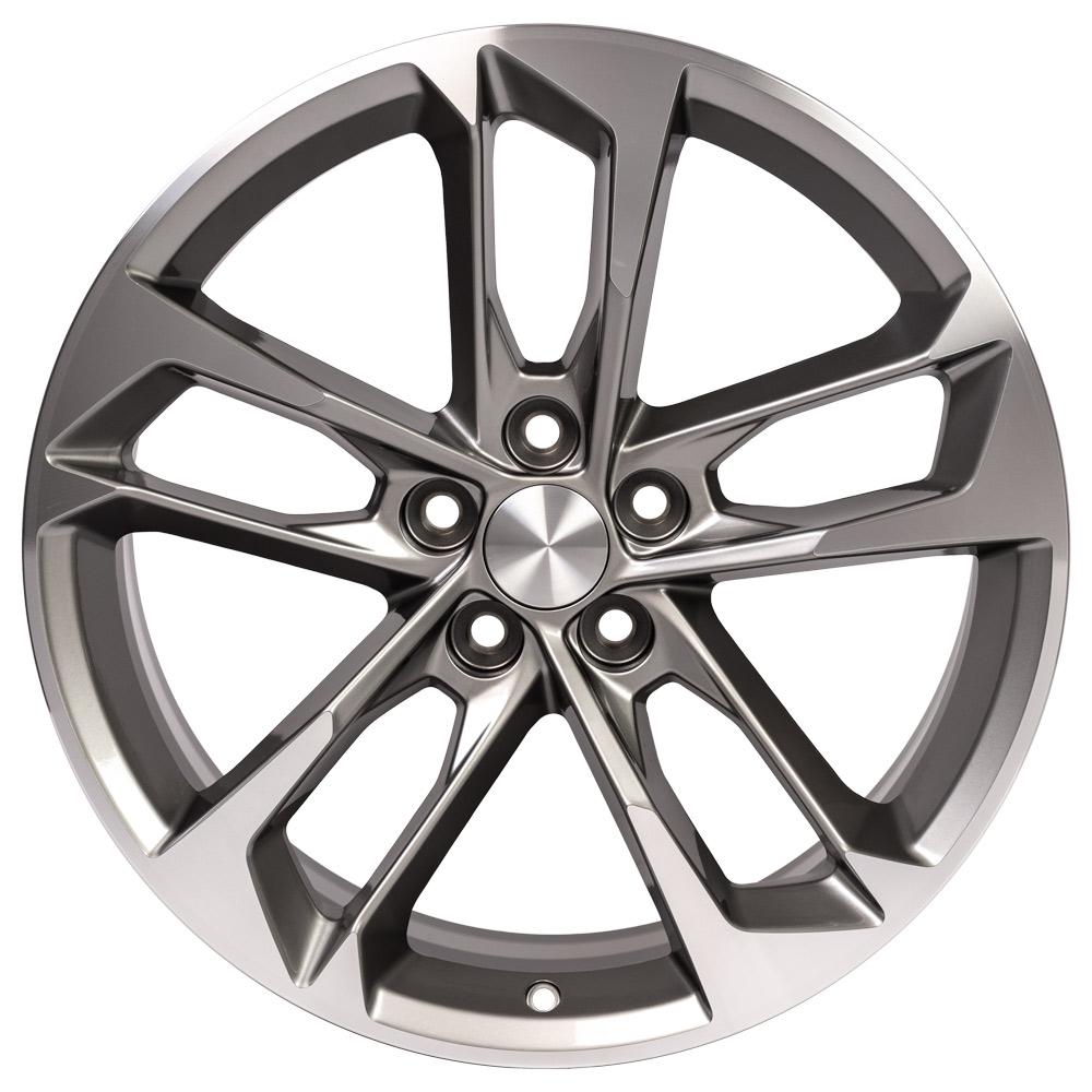 20" Replica Wheel CV29 Fits Chevrolet Camaro Rim 20x9.5 Gunmetal Mach'd Wheel
