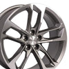 20" Replica Wheel CV29 Fits Chevrolet Camaro Rim 20x9.5 Gunmetal Mach'd Wheel