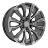 22" Replica Wheel fits GMC Yukon 1500 - CV30 Gunmetal Machined 22x9