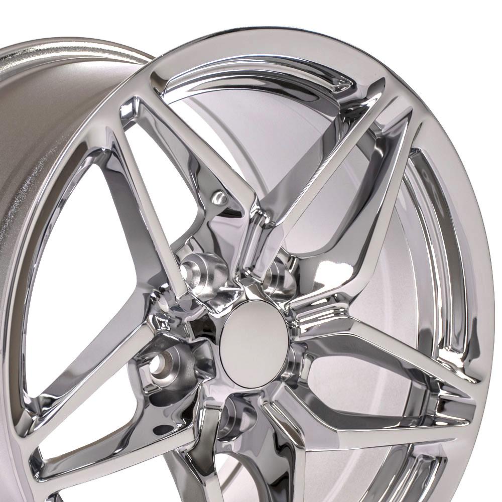 17" Replica Wheel CV31 Fits Chevrolet Corvette - C7 ZR1 Rim 17x9.5 Chrome Wheel