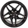 18" Replica Wheel CV31 Fits Chevrolet Corvette - C7 ZR1 Rim 18x10.5 Black Wheel