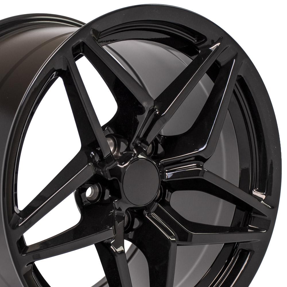 18" Replica Wheel CV31 Fits Chevrolet Corvette - C7 ZR1 Rim 18x10.5 Black Wheel