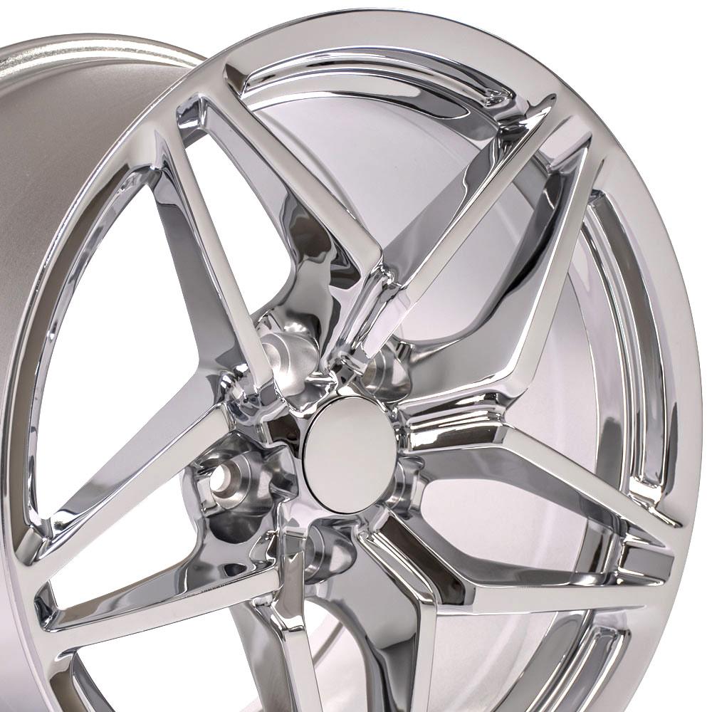 18" Replica Wheel CV31 Fits Chevrolet Corvette - C7 ZR1 Rim 18x10.5 Chrome Wheel