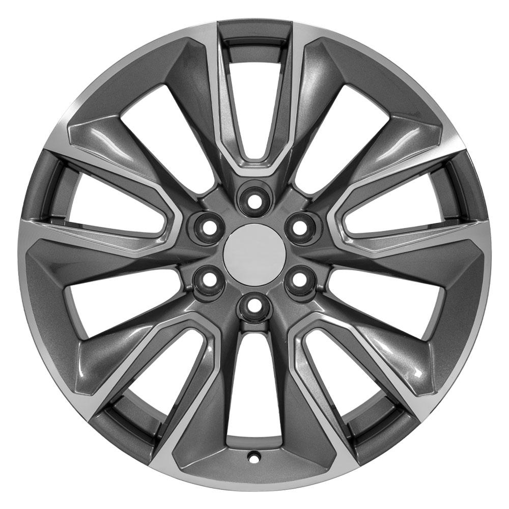 22" Replica Wheel fits Chevrolet Silverado 1500 - CV32 Machined Gunmetal 22x9