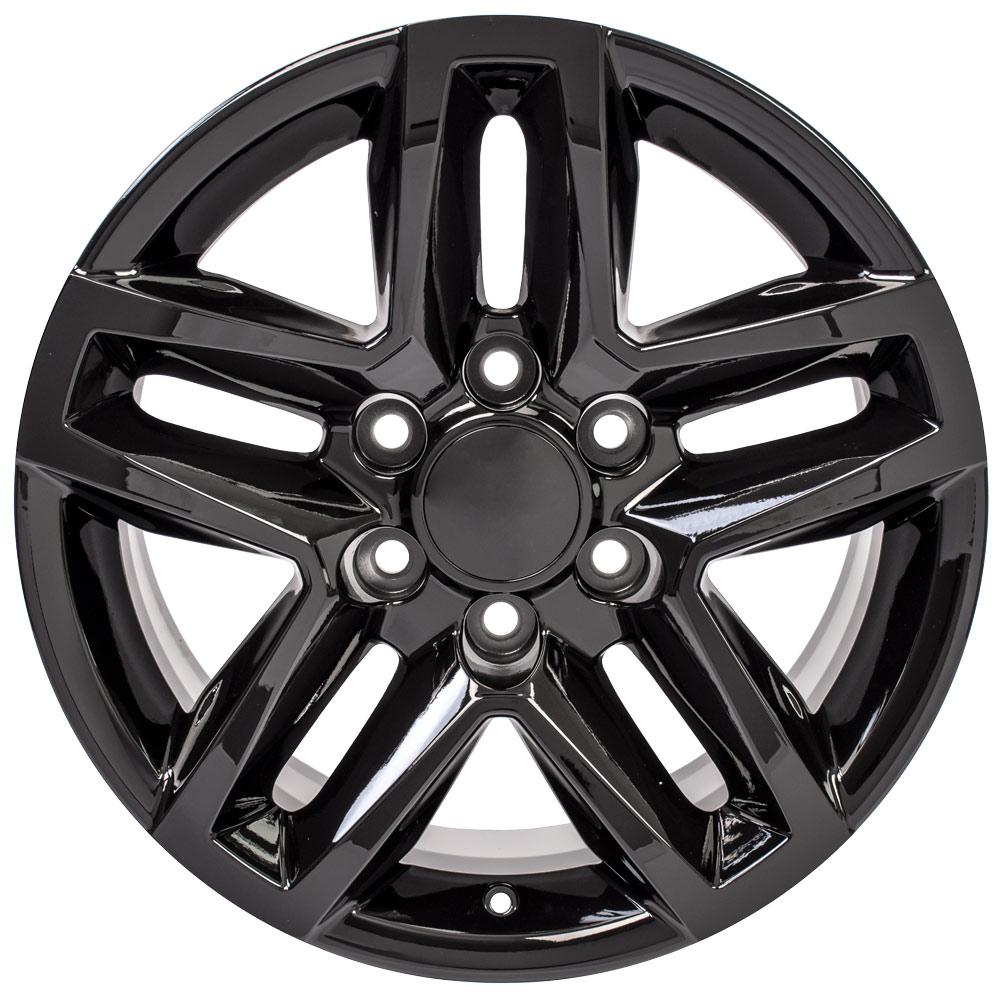 18" Replica Wheel CV34B Fits Chevrolet Silverado Rim 18x8.5 Black Wheel