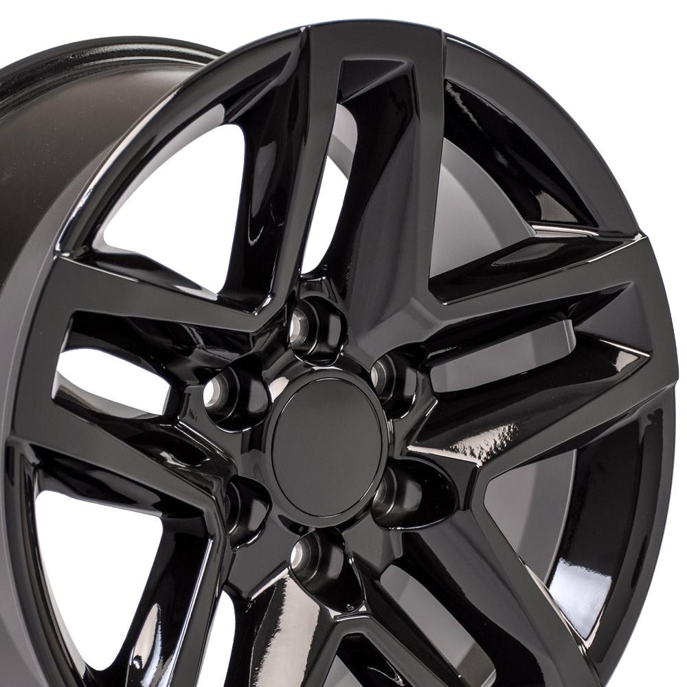 18" Replica Wheel CV34B Fits Chevrolet Silverado Rim 18x8.5 Black Wheel