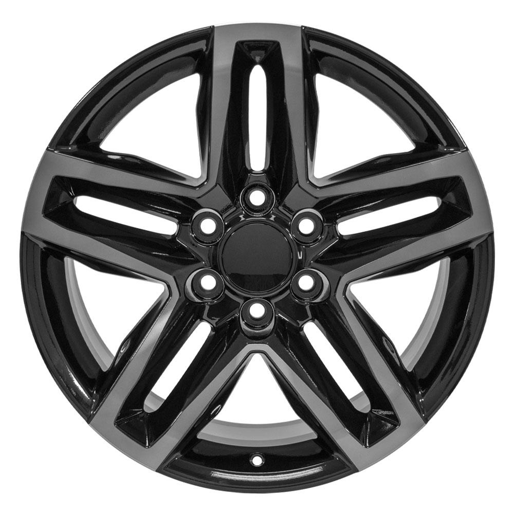 20" Replica Wheel fits Chevrolet Silverado 1500 - CV34B Black Machined with Tinted Clear 20x9
