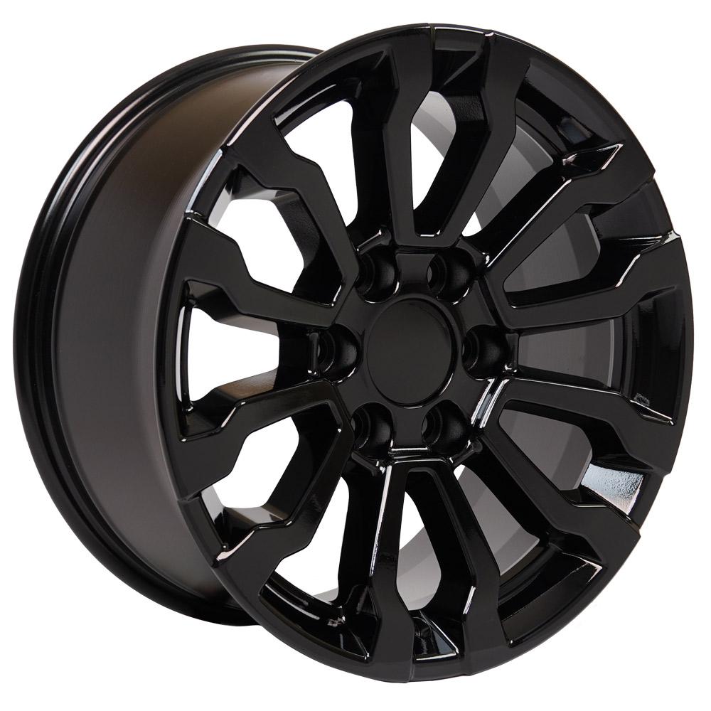 18" Replica Wheel CV35 Fits GMC Sierra Rim 18x8.5 Black Wheel