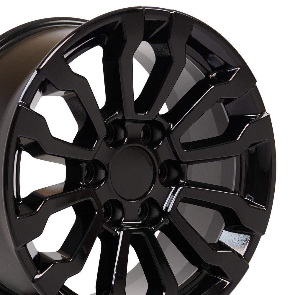 18" Replica Wheel CV35 Fits GMC Sierra Rim 18x8.5 Black Wheel