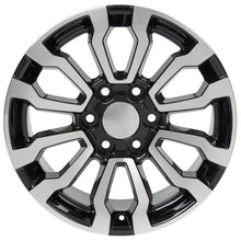 Cargar imagen en el visor de la galería, 18" Replica Wheel CV35 Fits GMC Sierra Rim 18x8.5 Black Machined Wheel