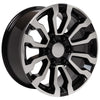 18" Replica Wheel CV35 Fits GMC Sierra Rim 18x8.5 Black Machined Wheel