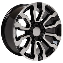 Cargar imagen en el visor de la galería, 18" Replica Wheel CV35 Fits GMC Sierra Rim 18x8.5 Black Machined Wheel