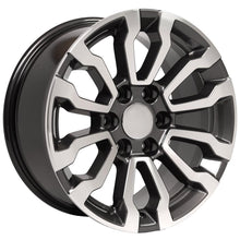 Cargar imagen en el visor de la galería, 18" Replica Wheel CV35 Fits GMC Sierra Rim 18x8.5 Gunmetal Machined Wheel