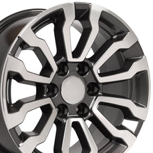 Cargar imagen en el visor de la galería, 18" Replica Wheel CV35 Fits GMC Sierra Rim 18x8.5 Gunmetal Machined Wheel