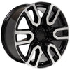 20" Replica Wheel CV36 Fits GMC Sierra Rim 20x9 Black Machined Wheel