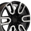 20" Replica Wheel CV36 Fits GMC Sierra Rim 20x9 Black Machined Wheel