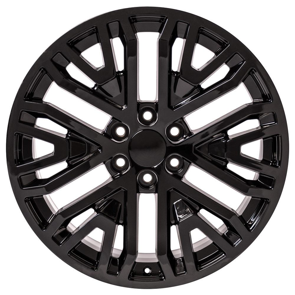 22" Replica Wheel CV37 Fits GMC Sierra Rim 22x9 Black Wheel