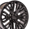 22" Replica Wheel CV37 Fits GMC Sierra Rim 22x9 Black Wheel
