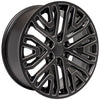 22" Replica Wheel CV37 Fits GMC Sierra Rim 22x9 Black Milled Wheel