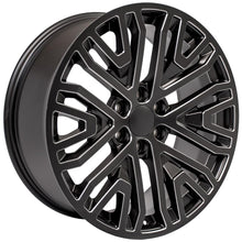 Load image into Gallery viewer, 22" Replica Wheel CV37 Fits GMC Sierra Rim 22x9 Black Milled Wheel