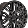 22" Replica Wheel CV37 Fits GMC Sierra Rim 22x9 Black Milled Wheel
