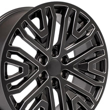 Load image into Gallery viewer, 22" Replica Wheel CV37 Fits GMC Sierra Rim 22x9 Black Milled Wheel