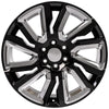 22" Replica Wheel CV39 Fits GMC Sierra Rim 22x9 Black and Chrome Wheel