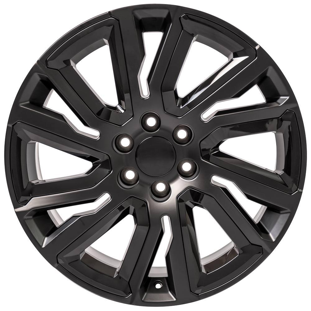 22" Replica Wheel CV39 Fits GMC Sierra Rim 22x9 Satin w/Black Wheel