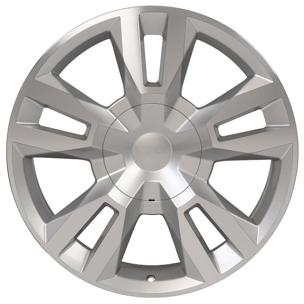 22" Replica Wheel CV40 Fits Chevrolet Tahoe Rim 22x9 Silver Mach'd Wheel