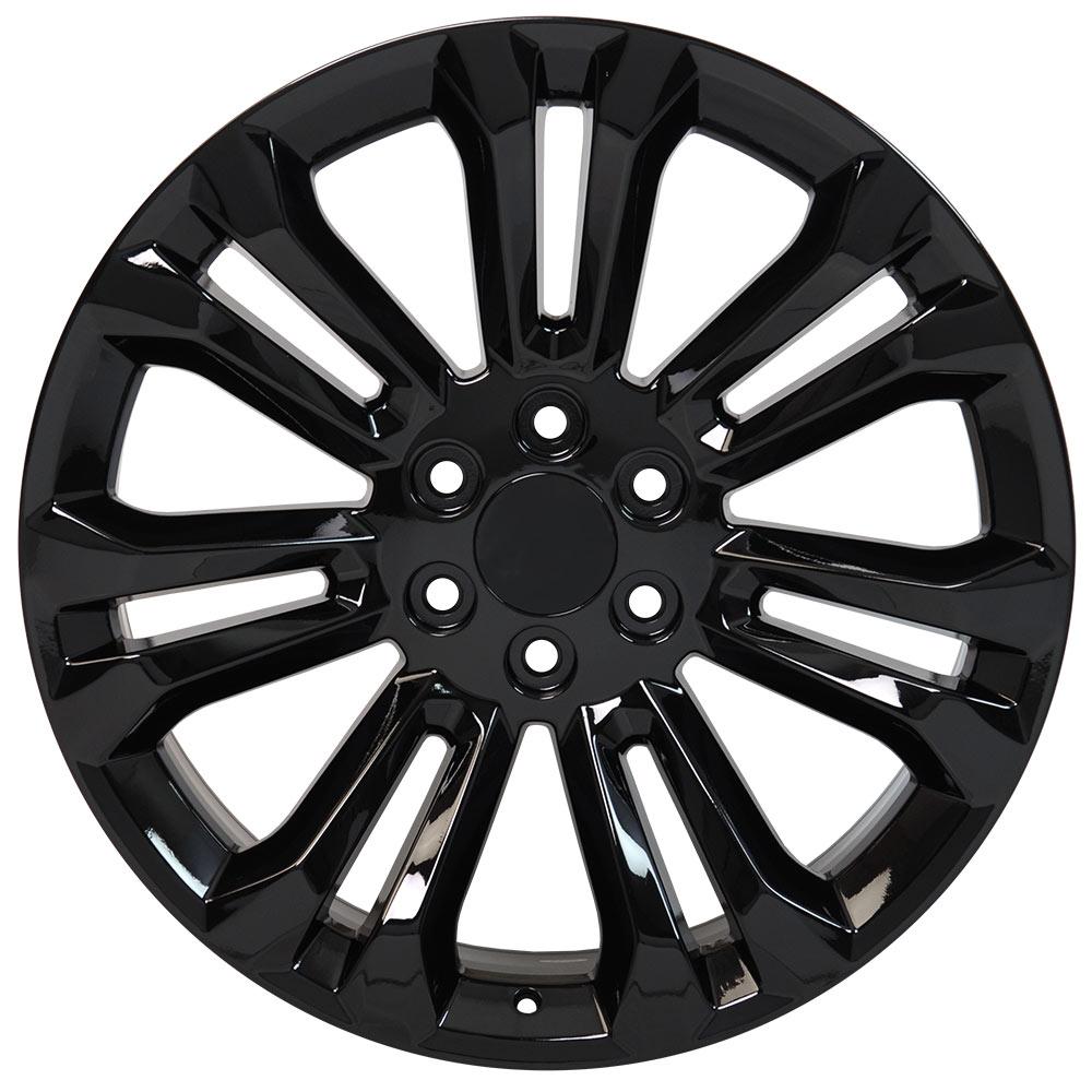 22" Replica Wheel CV43 Fits Chevrolet Silverado Rim 22x9 Black Wheel