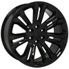 22" Replica Wheel CV43 Fits Chevrolet Silverado Rim 22x9 Black Wheel