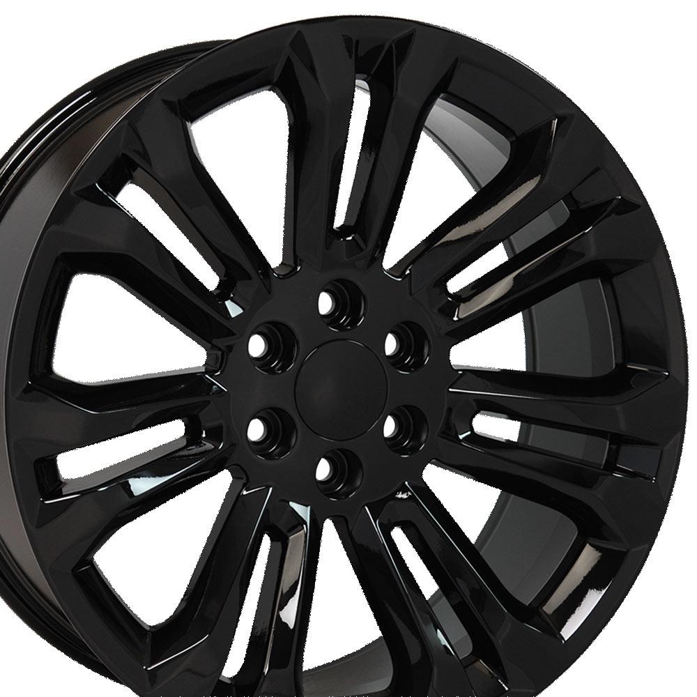 22" Replica Wheel CV43 Fits Chevrolet Silverado Rim 22x9 Black Wheel