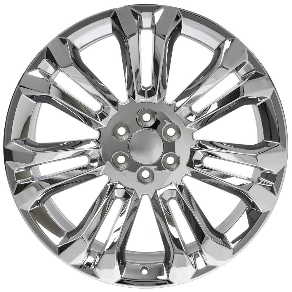 24" Replica Wheel CV43 Fits Chevrolet Silverado Rim 24x10 Chrome Wheel