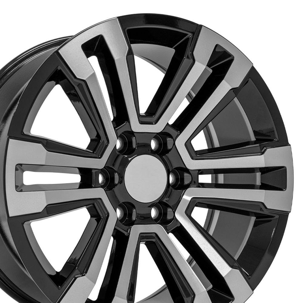 20" Replica Wheel fits GMC Yukon Denali - CV44 Black Machined 20x9