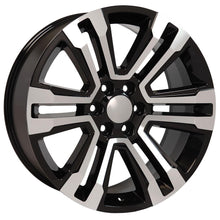 Cargar imagen en el visor de la galería, 22" Replica Wheel CV44 Fits GMC Yukon Rim 22x9 Black Mach'd Wheel
