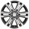 22" Replica Wheel CV44 Fits GMC Yukon Rim 22x9 Hyper Mach'd Wheel