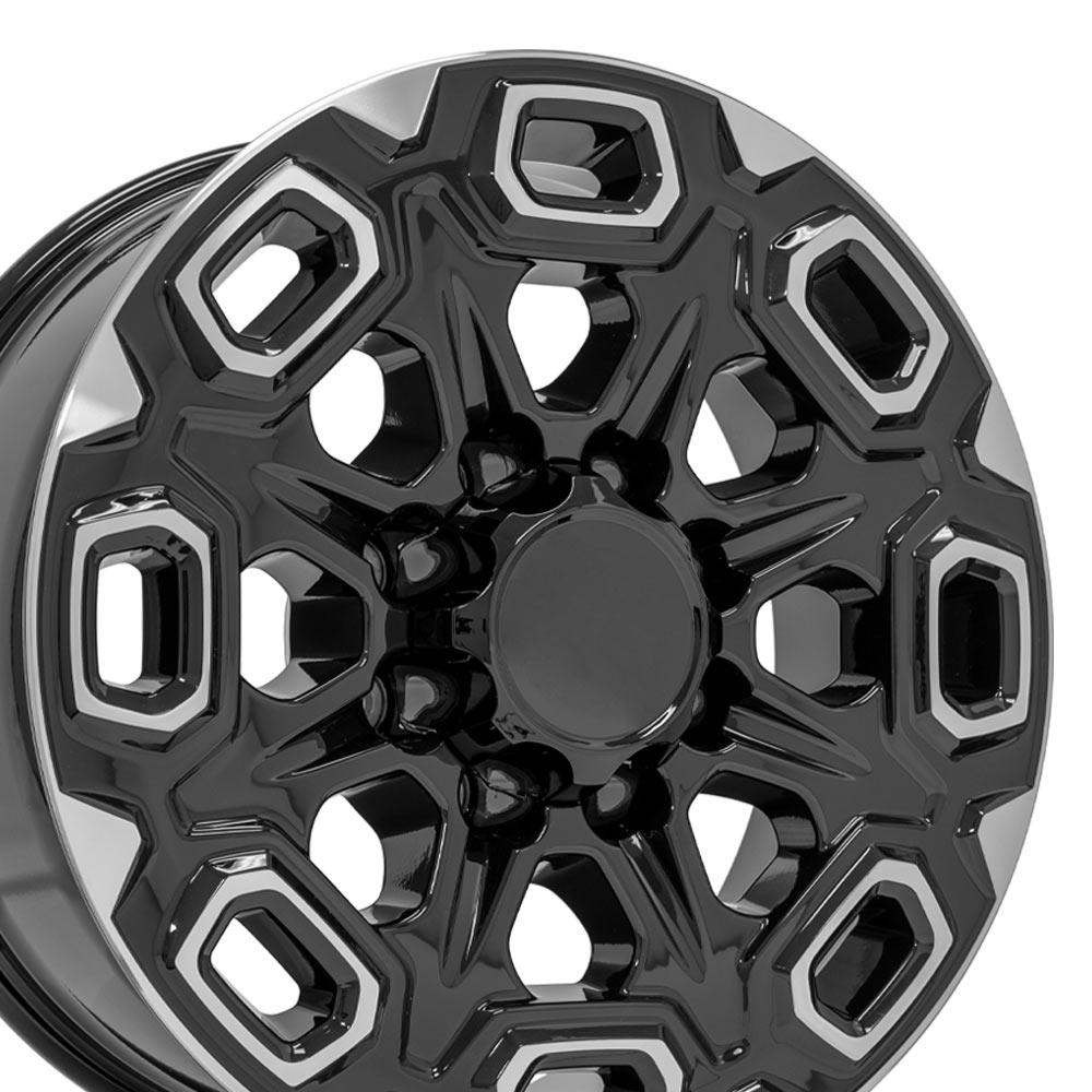 20" Replica Wheel fits Chevrolet Silverado 2500/3500 - CV64B Black Machined 20x8.5
