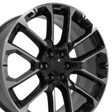 Load image into Gallery viewer, 24" Replica Wheel fits Chevrolet Suburban 1500 - CV67 Black Machined 24x10