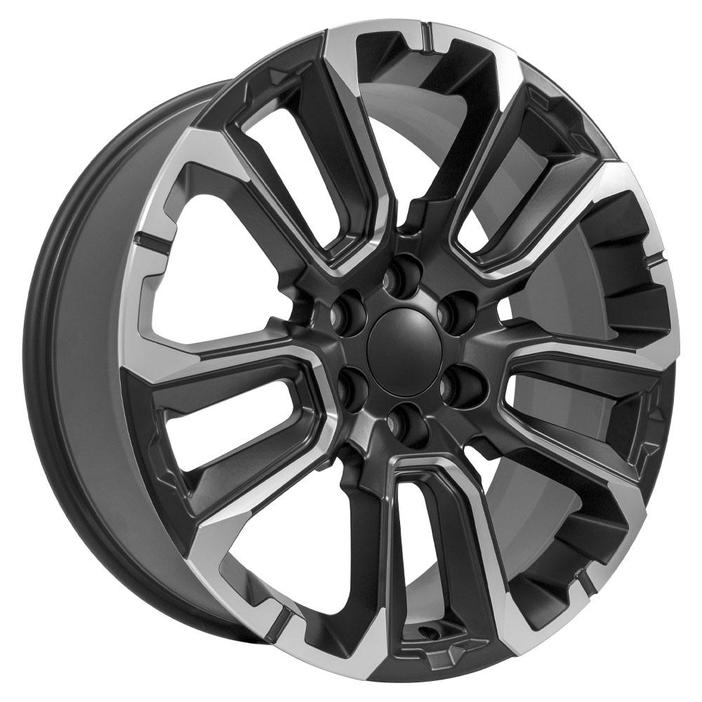 22" Replica Wheel fits Chevrolet Suburban 1500 - CV68 Milled Edge Satin Black 22x9
