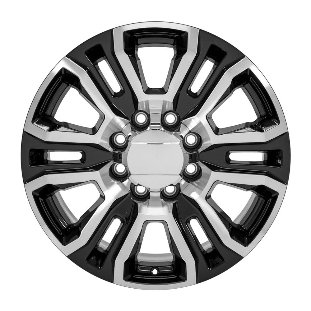 20" Replica Wheel fits GMC Sierra 2500 3500 HD Denali - CV70A Black Machined 20x8.5