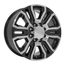 Load image into Gallery viewer, 20" Replica Wheel fits GMC Sierra 2500 3500 HD Denali - CV70A Black Machined 20x8.5